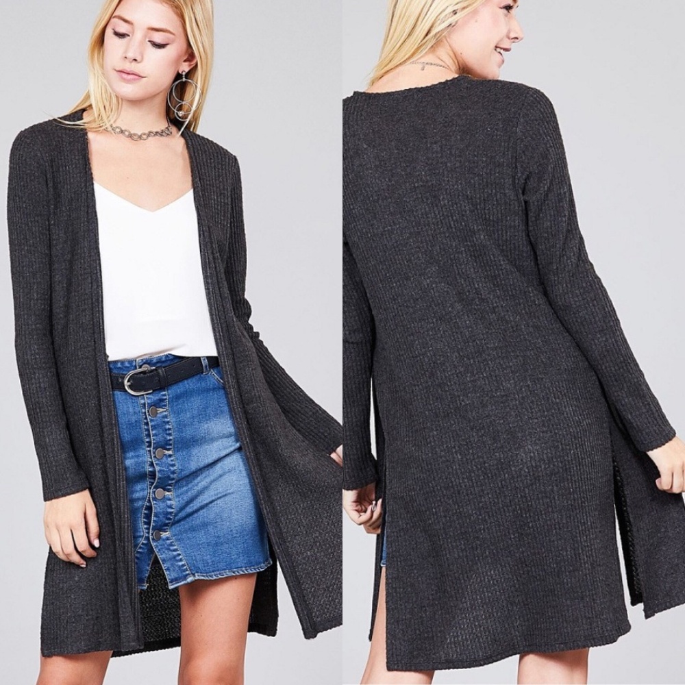 Plus & Reg Charcoal Cardigan